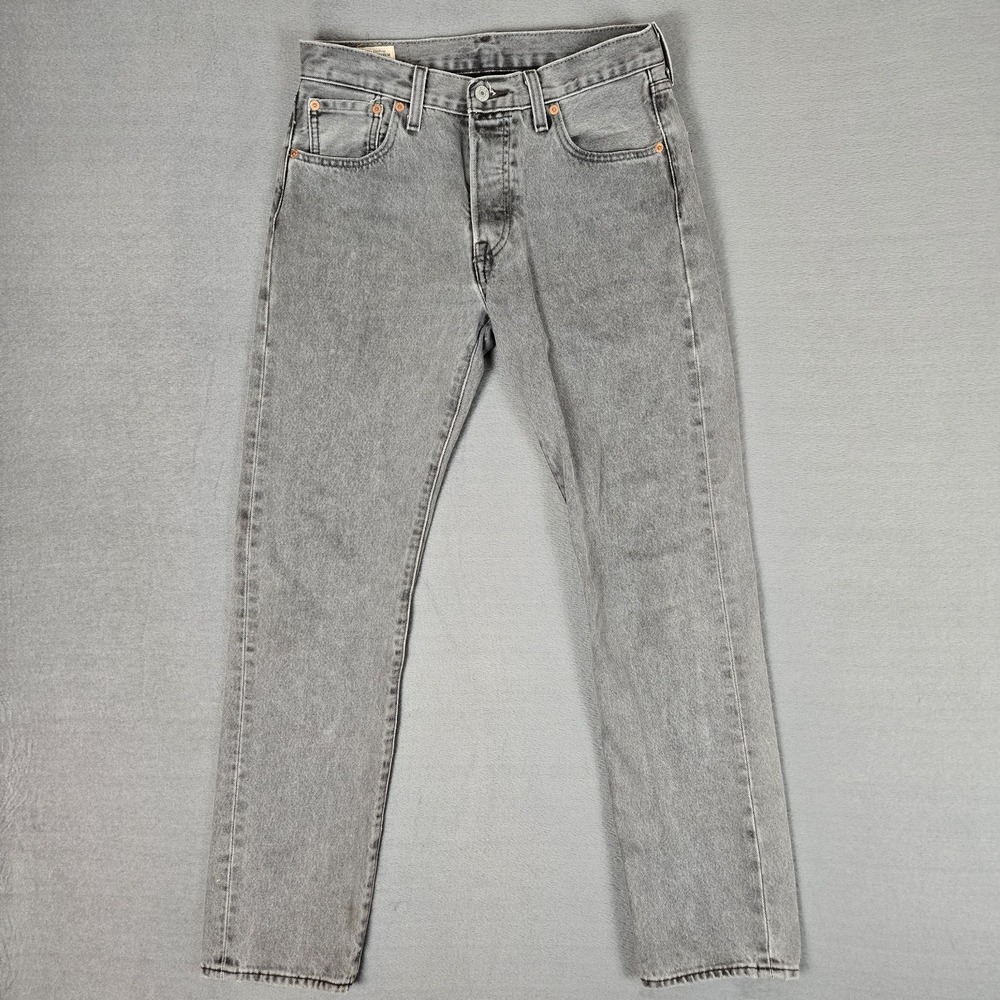 Levi's 501 Jeans Mens 29x32 Premium Regular Button Fly Straight Gray 100% Cotton